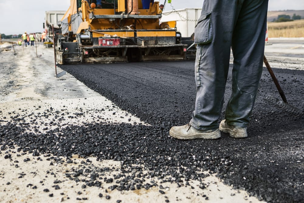 Asphalt construction in progress
